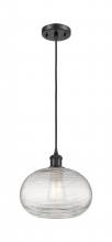 Innovations Lighting 516-1P-BK-G555-10CL - Ithaca - 1 Light - 10 inch - Matte Black - Cord hung - Mini Pendant