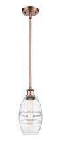 Innovations Lighting 516-1S-AC-G557-6CL - Vaz - 1 Light - 6 inch - Antique Copper - Mini Pendant