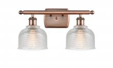 Innovations Lighting 516-2W-AC-G412 - Dayton - 2 Light - 16 inch - Antique Copper - Bath Vanity Light
