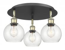 Innovations Lighting 516-3C-BAB-G124-6 - Athens - 3 Light - 18 inch - Black Antique Brass - Flush Mount