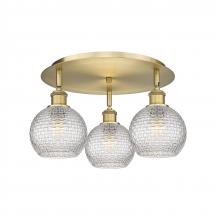 Innovations Lighting 516-3C-BB-G122C-6CL - Athens - 3 Light - 18 inch - Brushed Brass - Flush Mount