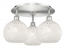 Innovations Lighting 516-3C-SN-G1216-8WM - White Mouchette - 3 Light - 20 inch - Satin Nickel - Flush Mount