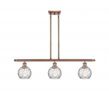 Innovations Lighting 516-3I-AC-G1215-6 - Athens Water Glass - 3 Light - 36 inch - Antique Copper - Cord hung - Island Light