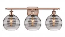 Innovations Lighting 516-3W-AC-G556-8SM - Rochester - 3 Light - 28 inch - Antique Copper - Bath Vanity Light
