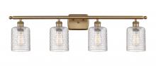 Innovations Lighting 516-4W-BB-G112C-5CL - Cobbleskill - 4 Light - 35 inch - Brushed Brass - Bath Vanity Light