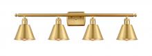 Innovations Lighting 516-4W-SG-M8 - Smithfield - 4 Light - 37 inch - Satin Gold - Bath Vanity Light