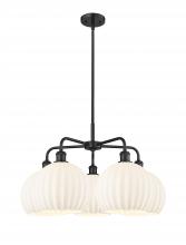 Innovations Lighting 516-5CR-BK-G1217-10WV - White Venetian - 5 Light - 28 inch - Matte Black - Chandelier