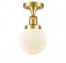  517-1CH-SG-G201-6 - Beacon - 1 Light - 6 inch - Satin Gold - Semi-Flush Mount