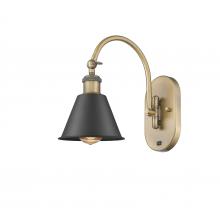 Innovations Lighting 518-1W-BB-M8-BK - Smithfield - 1 Light - 7 inch - Brushed Brass - Sconce