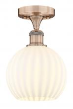 Innovations Lighting 616-1F-AC-G1217-8WV - White Venetian - 1 Light - 8 inch - Antique Copper - Semi-Flush Mount