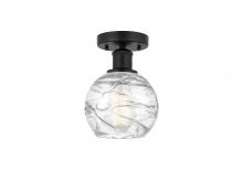 Innovations Lighting 616-1F-BK-G1213-6 - Athens Deco Swirl - 1 Light - 6 inch - Matte Black - Semi-Flush Mount