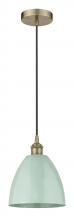 Innovations Lighting 616-1P-AB-MBD-9-SF - Plymouth - 1 Light - 9 inch - Antique Brass - Cord hung - Mini Pendant