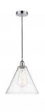 Innovations Lighting 616-1P-PC-GBC-124 - Berkshire - 1 Light - 12 inch - Polished Chrome - Cord hung - Mini Pendant