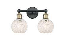 Innovations Lighting 616-2W-BAB-G1216-6WM - White Mouchette - 2 Light - 15 inch - Black Antique Brass - Bath Vanity Light