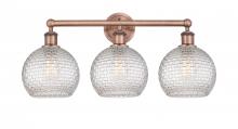 Innovations Lighting 616-3W-AC-G122C-8CL - Athens - 3 Light - 26 inch - Antique Copper - Bath Vanity Light