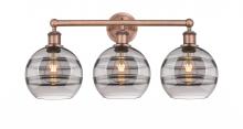 Innovations Lighting 616-3W-AC-G556-8SM - Rochester - 3 Light - 26 inch - Antique Copper - Bath Vanity Light