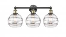 Innovations Lighting 616-3W-BAB-G556-8CL - Rochester - 3 Light - 26 inch - Black Antique Brass - Bath Vanity Light