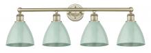 Innovations Lighting 616-4W-AB-MBD-75-SF - Plymouth - 4 Light - 35 inch - Antique Brass - Bath Vanity Light