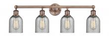 Innovations Lighting 616-4W-AC-G257 - Caledonia - 4 Light - 32 inch - Antique Copper - Bath Vanity Light