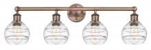 Innovations Lighting 616-4W-AC-G556-6CL - Rochester - 4 Light - 33 inch - Antique Copper - Bath Vanity Light