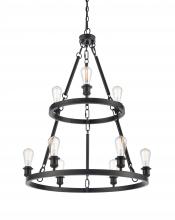 Innovations Lighting 8203-BK - Saloon - 9 Light - 30 inch - Matte Black - Chain Hung - Chandelier