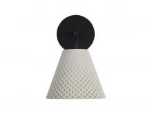 Golden 2419-OWL WCT - Clarus LED 8" Wall Sconce - Outdoor in White Sandstone Cement