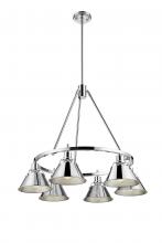 Golden 3306-6 CH-CH - Orwell CH 6 Light Chandelier in Chrome with Chrome shades