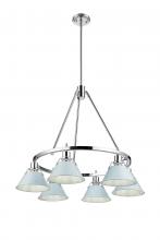 Golden 3306-6 CH-DB - Orwell CH 6 Light Chandelier in Chrome with Dusky Blue shades