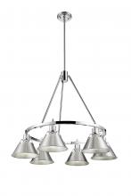 Golden 3306-6 CH-PW - Orwell CH 6 Light Chandelier in Chrome with Pewter shades