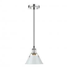 Golden 3306-S CH-DB - Orwell CH Small Pendant - 7" in Chrome with Dusky Blue shade