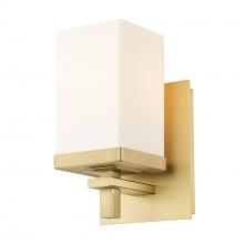 Golden DDDD-BA1 BCB-OP - Maddox BCB 1 Light Bath Vanity in Brushed Champagne Bronze with Opal Glass Shade