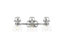 Golden 3602-BA3 CH-CLR - Duncan 3-Light Bath Vanity in Chrome with Clear Glass