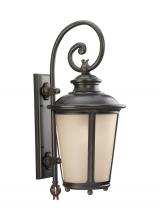 Generation Lighting 88243-780 - Cape May traditional 1-light outdoor exterior extra large wall lantern sconce in burled iron grey fi