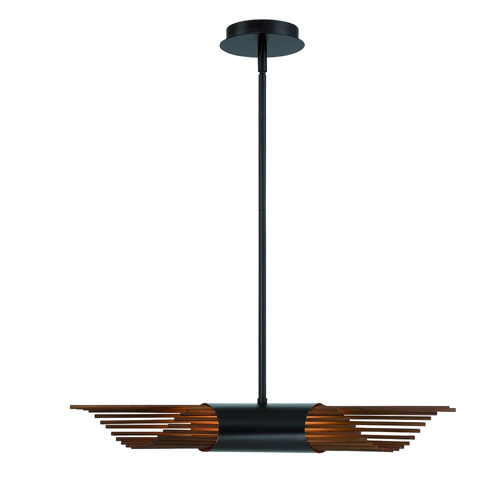 Umura 2 Light Chandelier in Black and Aged Gold