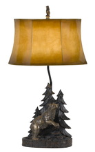 CAL Lighting BO-2733TB - 150W 3 Way Forest Resin Table Lamp With Leatherette Shade