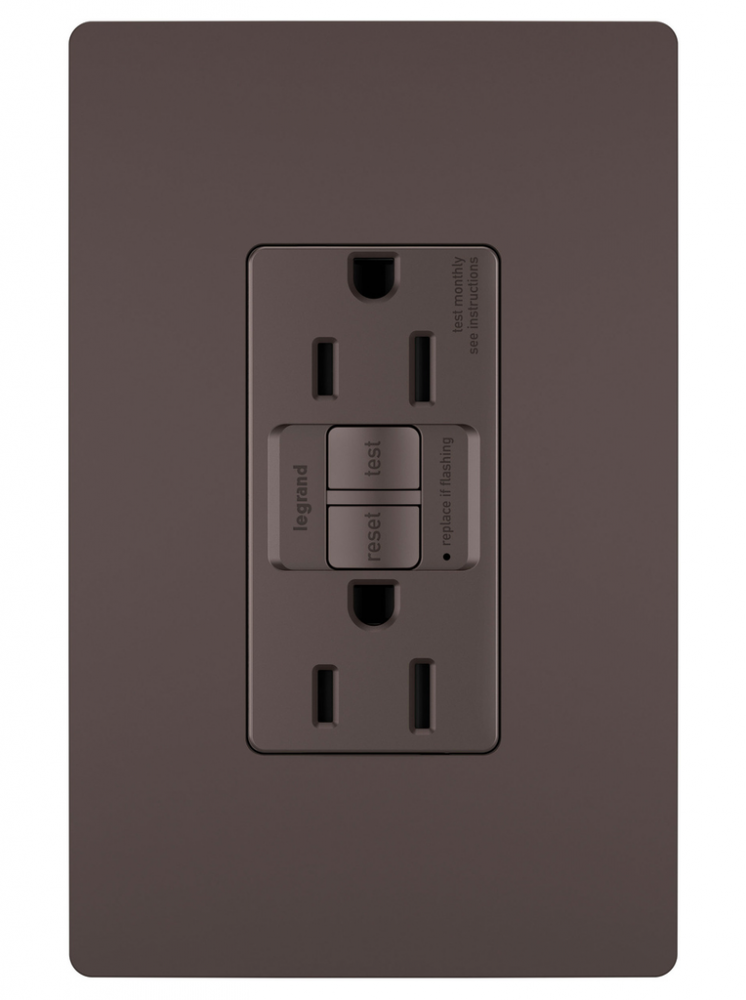 radiant? Spec Grade 15A Tamper Resistant Self Test GFCI Receptacle, Dark Bronze