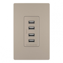 Legrand Radiant TM8USB4NICC6 - radiant? Quad USB Charger, Nickel