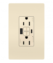 Legrand Radiant 1597TRUSBACLA - radiant® Tamper-Resistant 15A Duplex Self-Test GFCI Receptacles with SafeLock® Protection, USB Type 