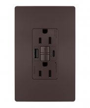 Legrand Radiant 1597TRUSBACDBC4 - radiant® Tamper-Resistant 15A Duplex Self-Test GFCI Receptacles with SafeLock® Protection, USB Type 