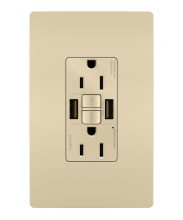 Legrand Radiant 1597TRUSBAAI - radiant® Tamper-Resistant 15A Duplex Self-Test GFCI Receptacles with SafeLock® Protection, USB Type 