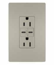 Legrand Radiant R26USBCCNICCV4 - radiant® 3.1 C-C USB+15A DUP REC NI VPK, Nickel