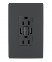 Legrand Radiant 1597TRUSBAAGC4 - radiant® Tamper-Resistant 15A Duplex Self-Test GFCI Receptacles with SafeLock® Protection, USB Type 