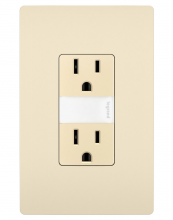 Legrand Radiant NTL885TRLACC6 - radiant® 15A Tamper-Resistant Outlet with Night Light, Light Almond