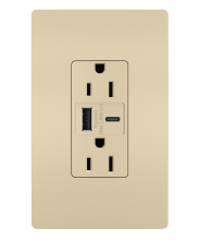 Legrand Radiant R26USBACICCV4 - radiant? 15A Tamper-Resistant USB Type A/C Outlet, Ivory