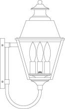 Arroyo Craftsman INB-8MRCS-RC - 8" inverness wall mount with metal roof