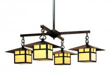 Arroyo Craftsman MCH-12/4TWO-RB - 12" monterey 4 light chandelier with t-bar overlay