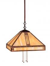 Arroyo Craftsman PSH-15WO-BZ - 15" prairie stem hung pendant