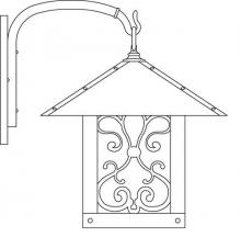 Arroyo Craftsman TRB-16ASGW-P - 16" timber ridge wall bracket with ashbury  filigree