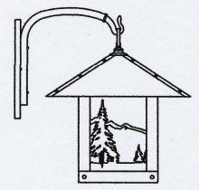 Arroyo Craftsman TRB-16MNWO-RC - 16" timber ridge wall bracket with mountain filigree