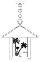 Arroyo Craftsman TRH-16PTF-RC - 16" timber ridge pendant with palm tree  filigree